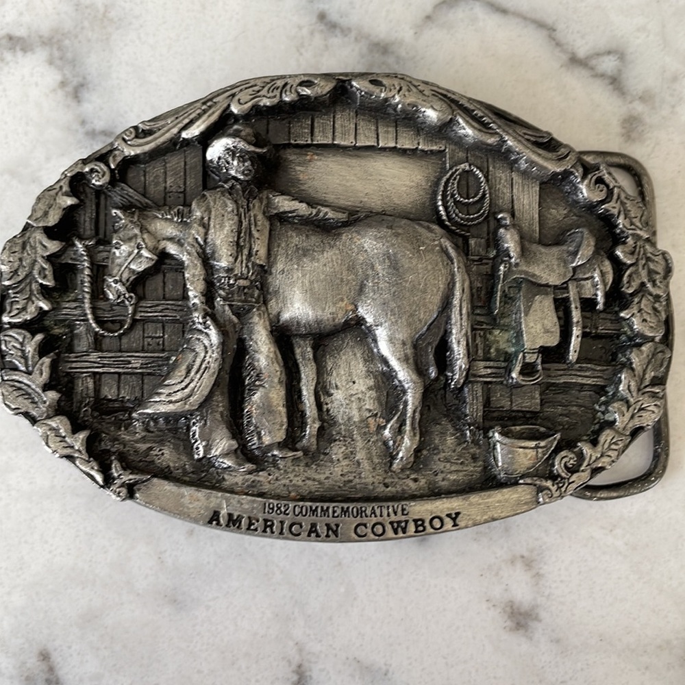 Vintage Limited Edition 1982 Commemorative American Cowboy Belt Buckle
